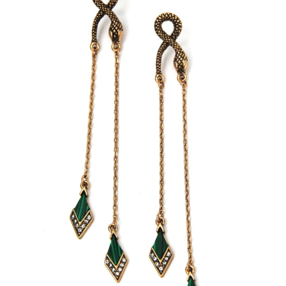 Art Deco snake earrings - Picture 1 of 3